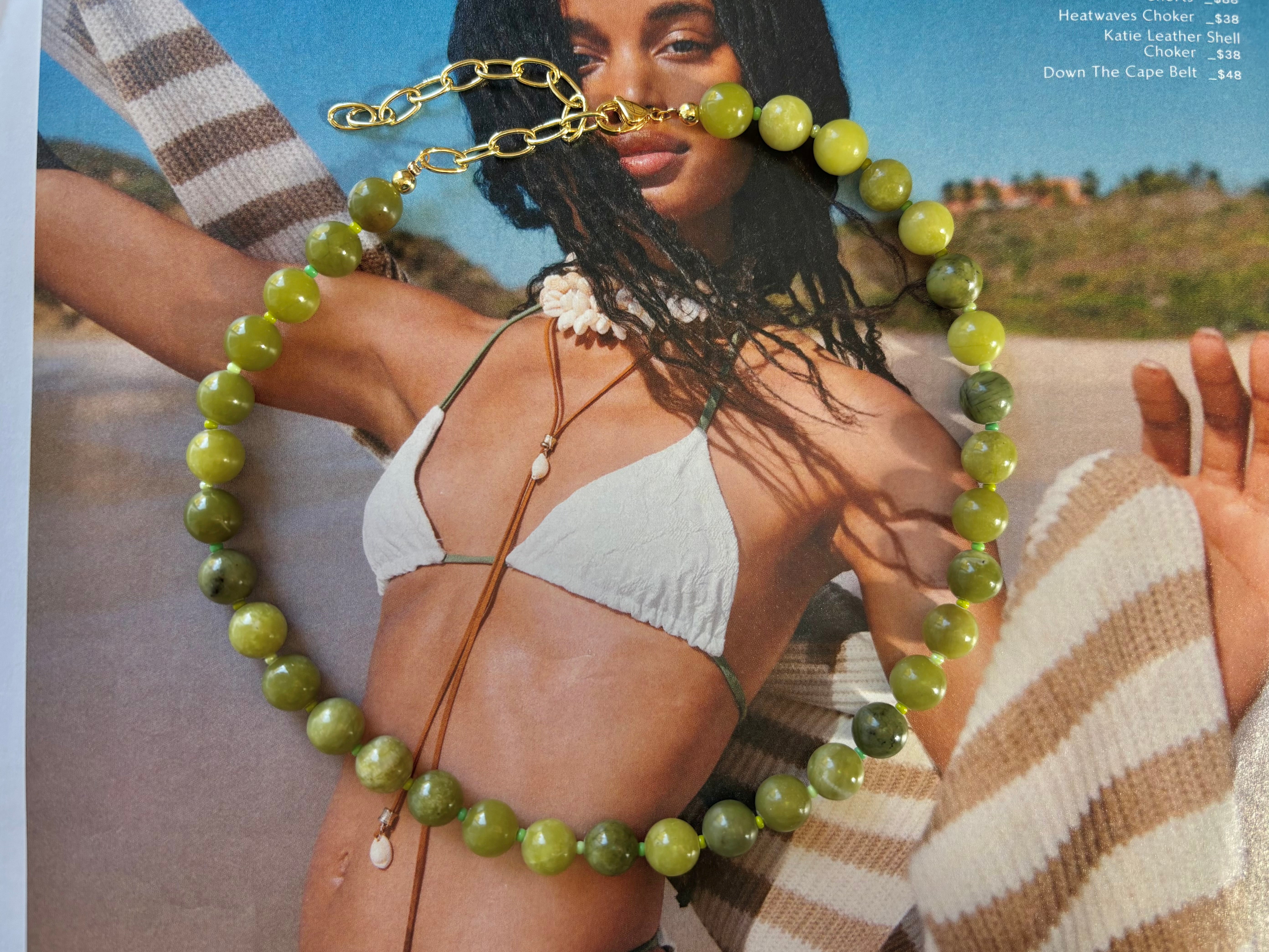 Monstera Jade Necklace
