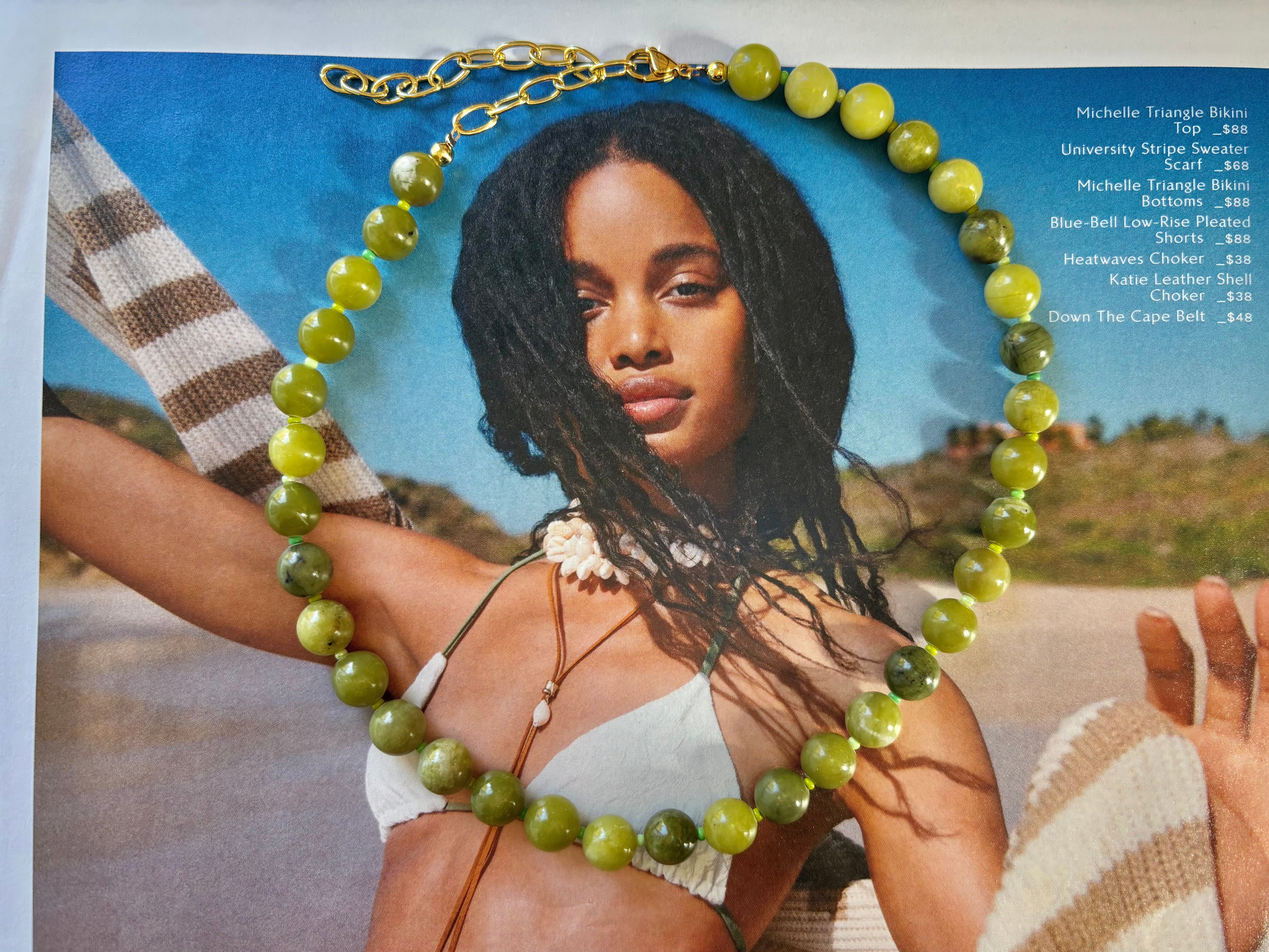 Monstera Jade Necklace