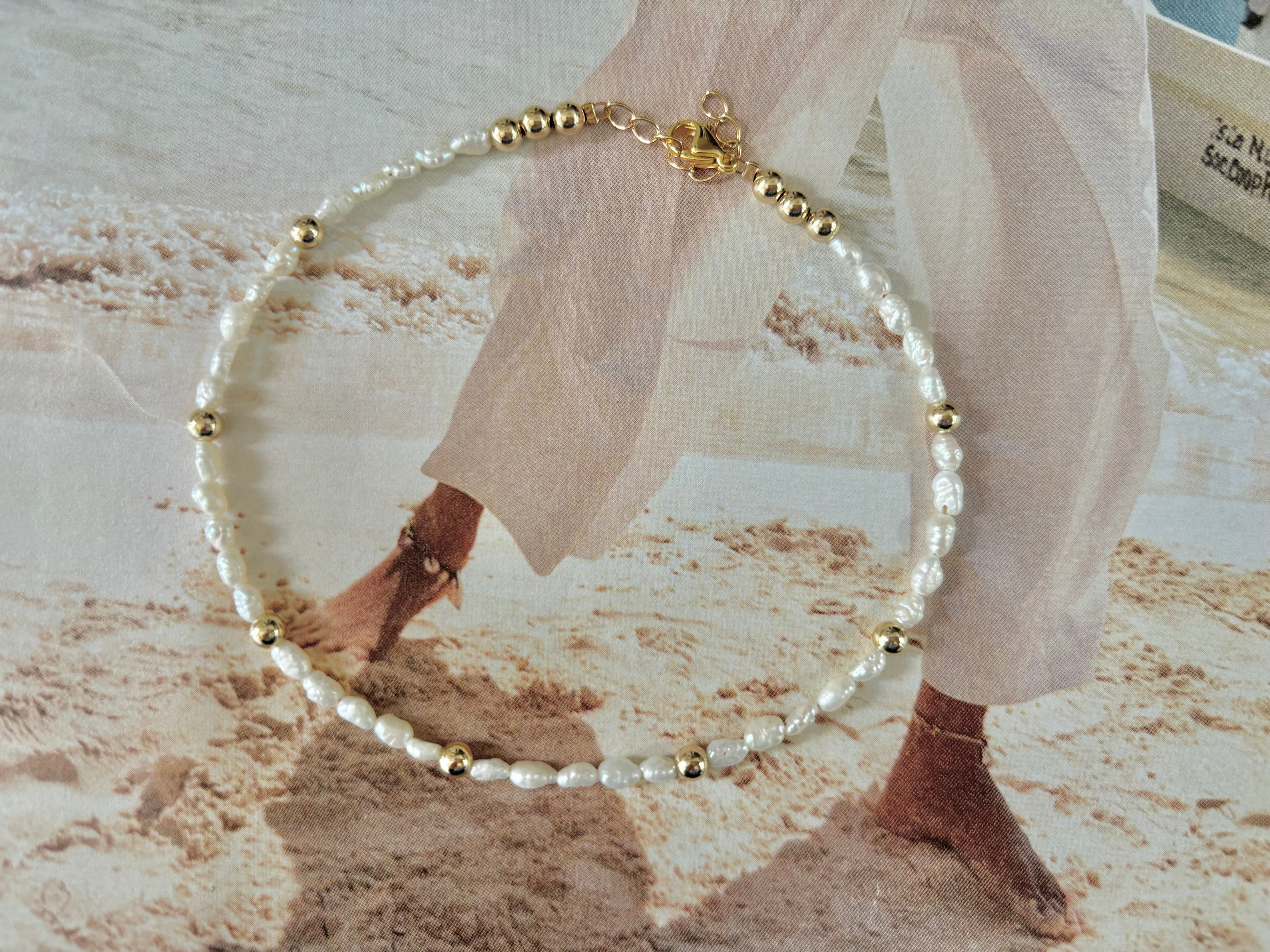 Freshwater Rice Pearl Anklet