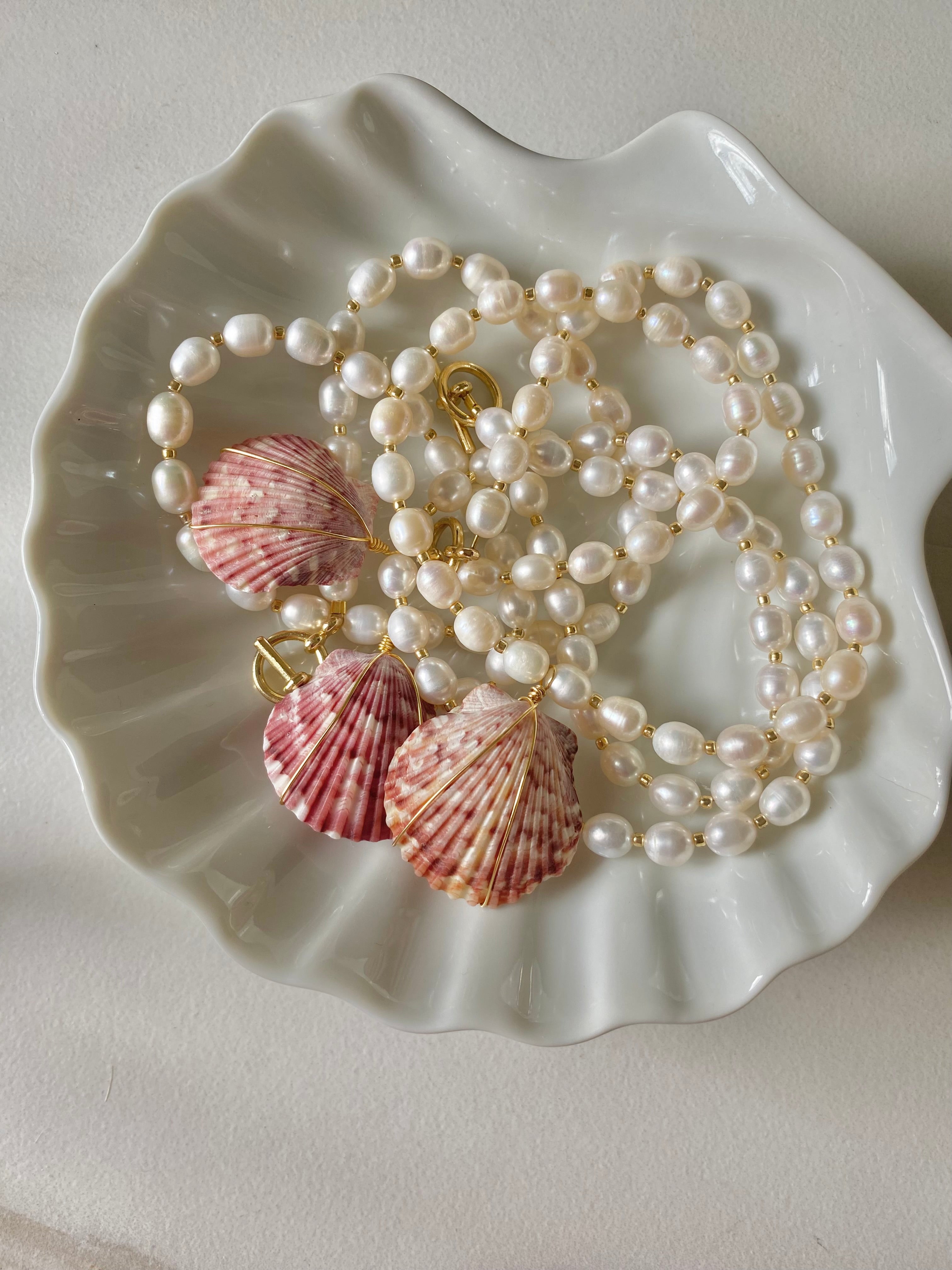 Gulf Coast Shell & Pearl Necklace
