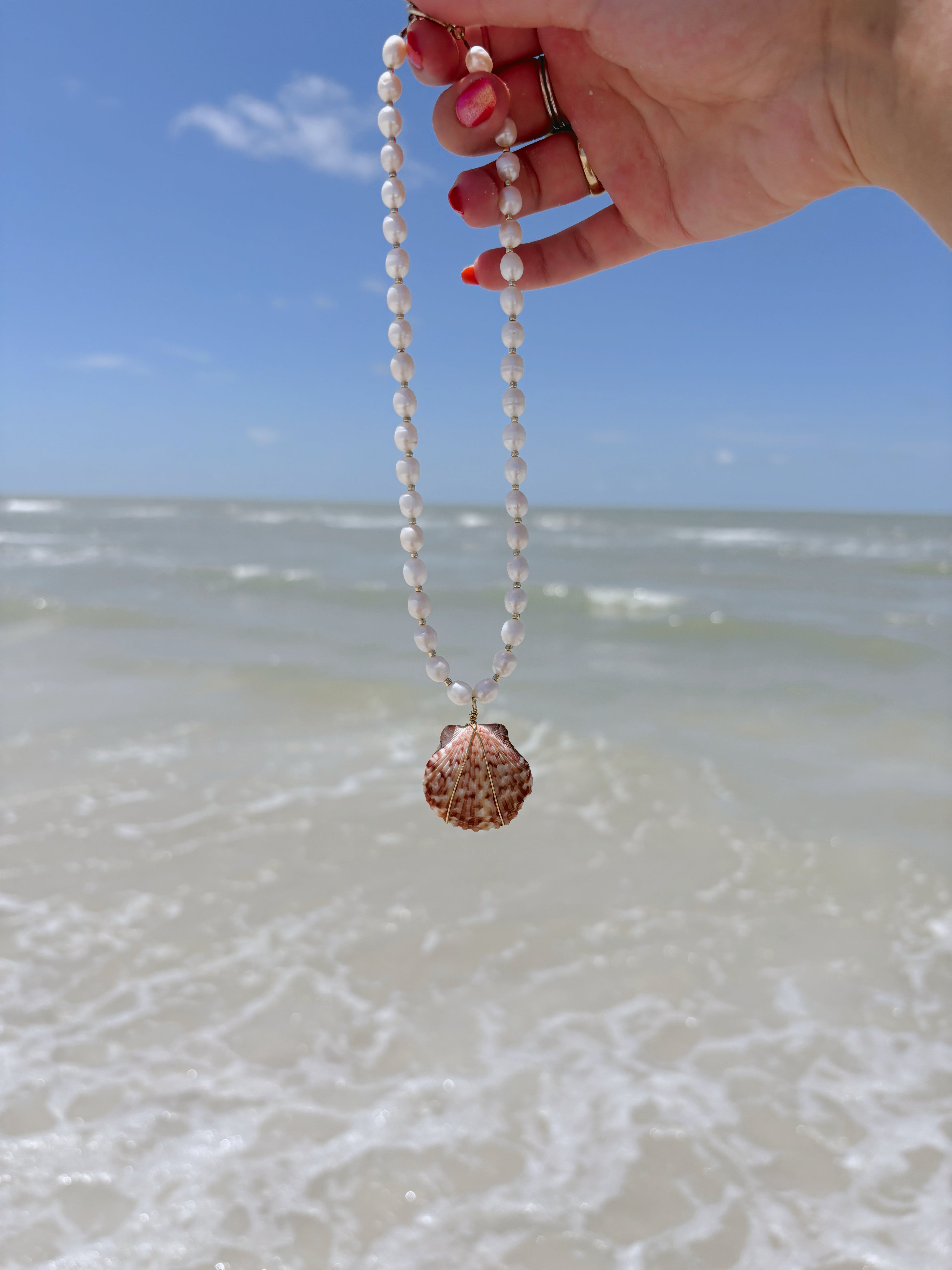 Gulf Coast Shell & Pearl Necklace
