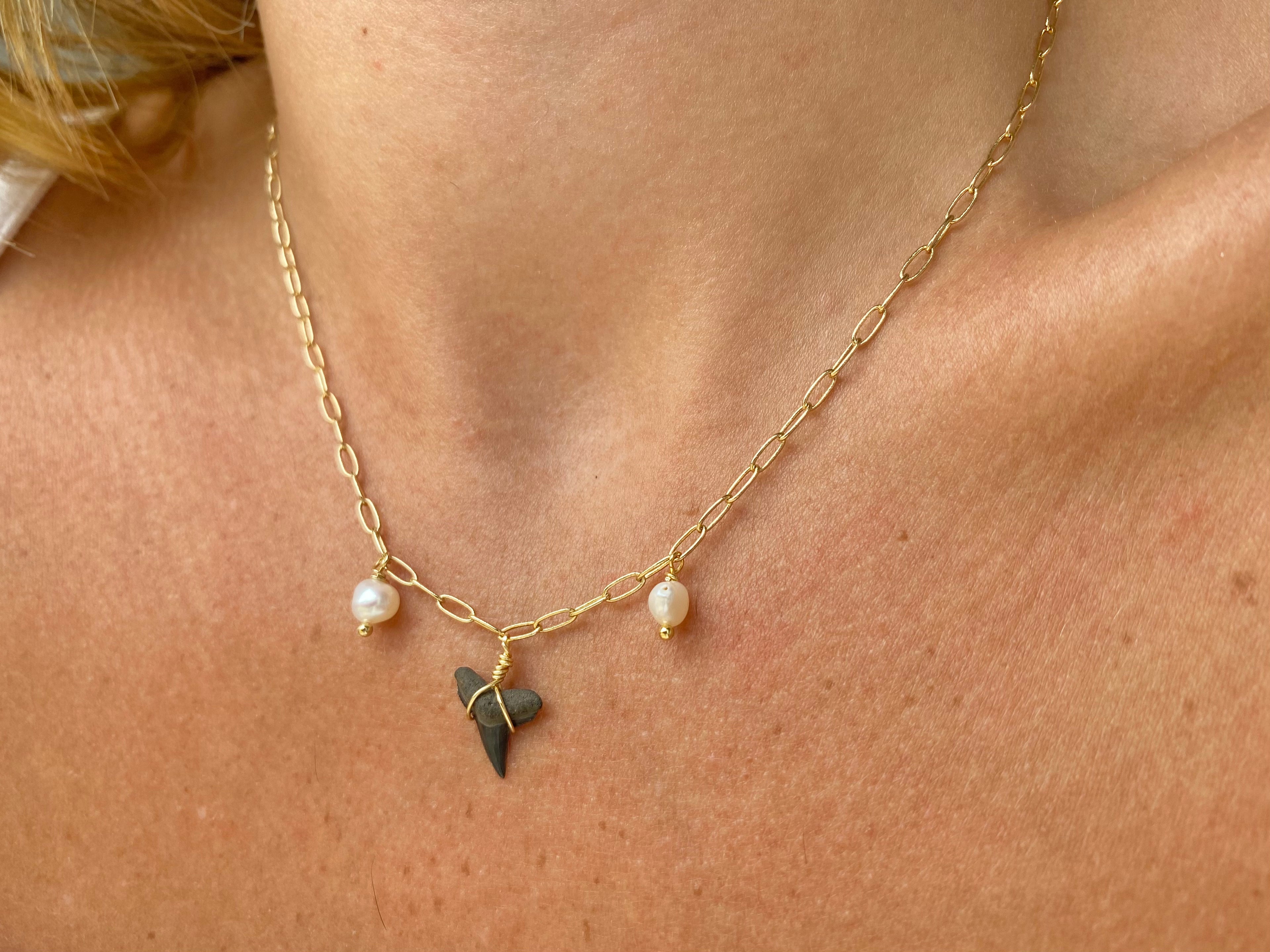 Fins Up Shark Tooth Necklace