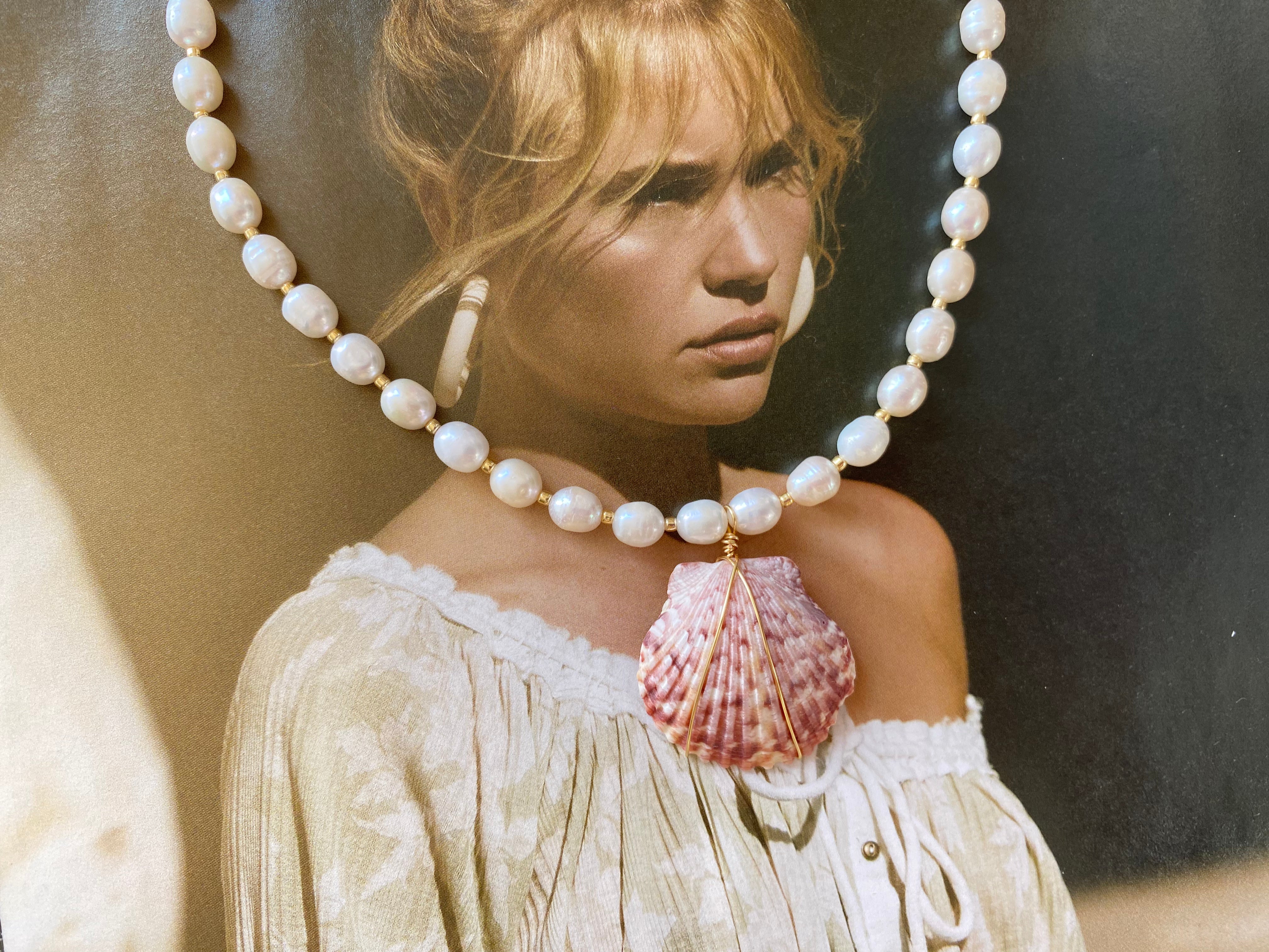 Gulf Coast Shell & Pearl Necklace