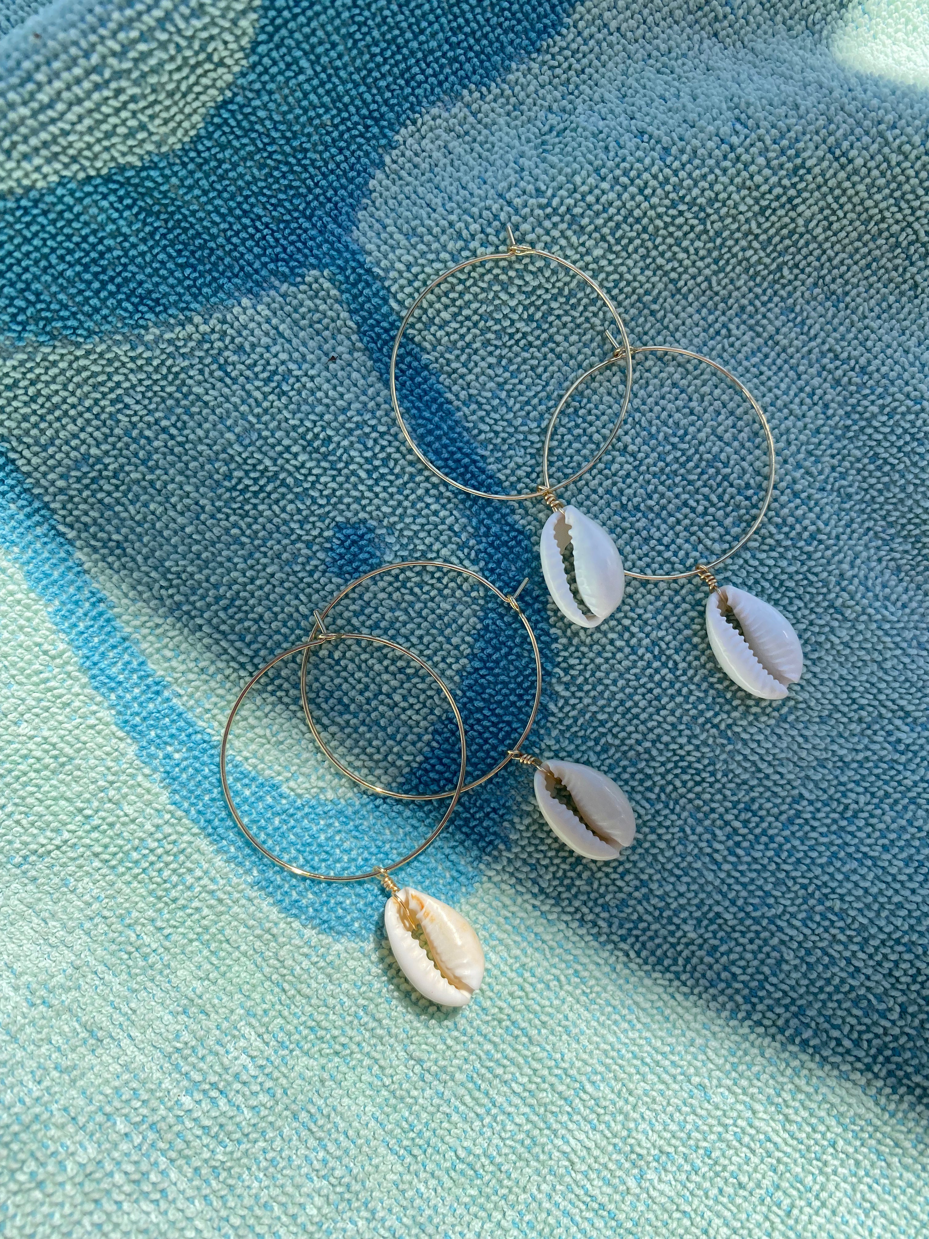 Cowrie Hoops
