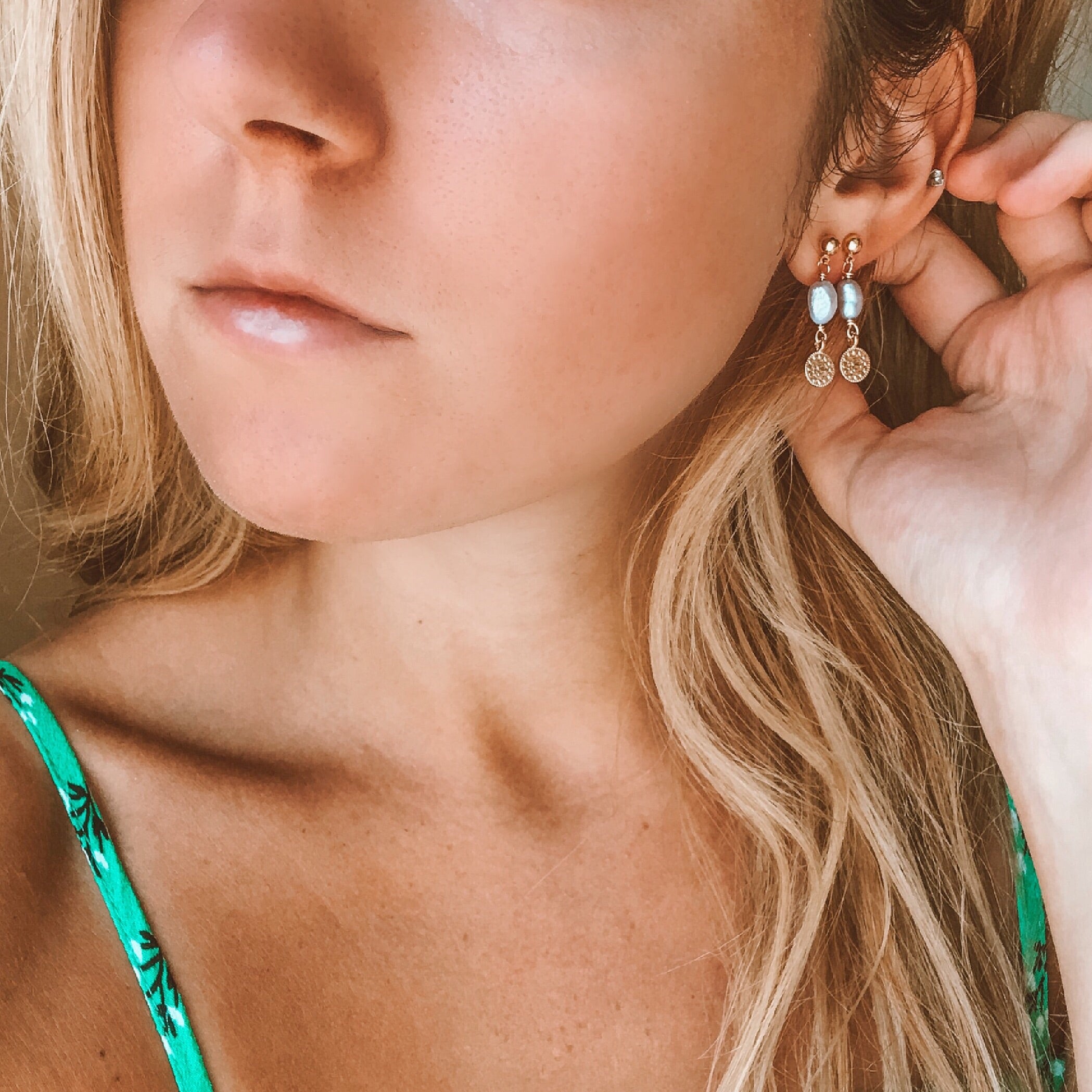 Mini Mermaid Coin Earrings