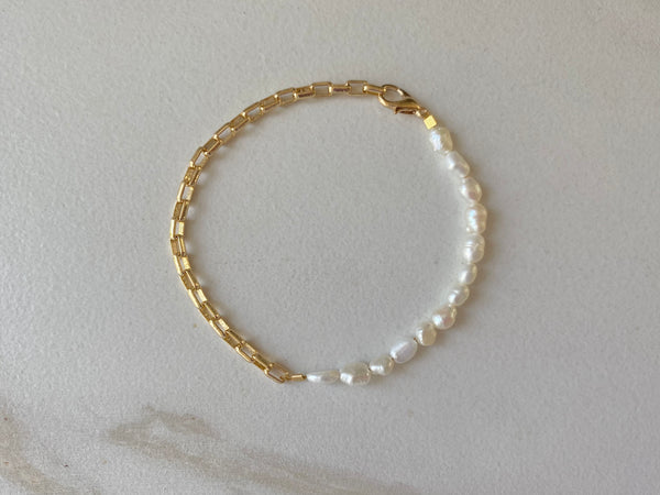 SBS Half Gold and Half Pearl Bracelet from Apres Ballet Collection  exclusively at Stacked By Suzie