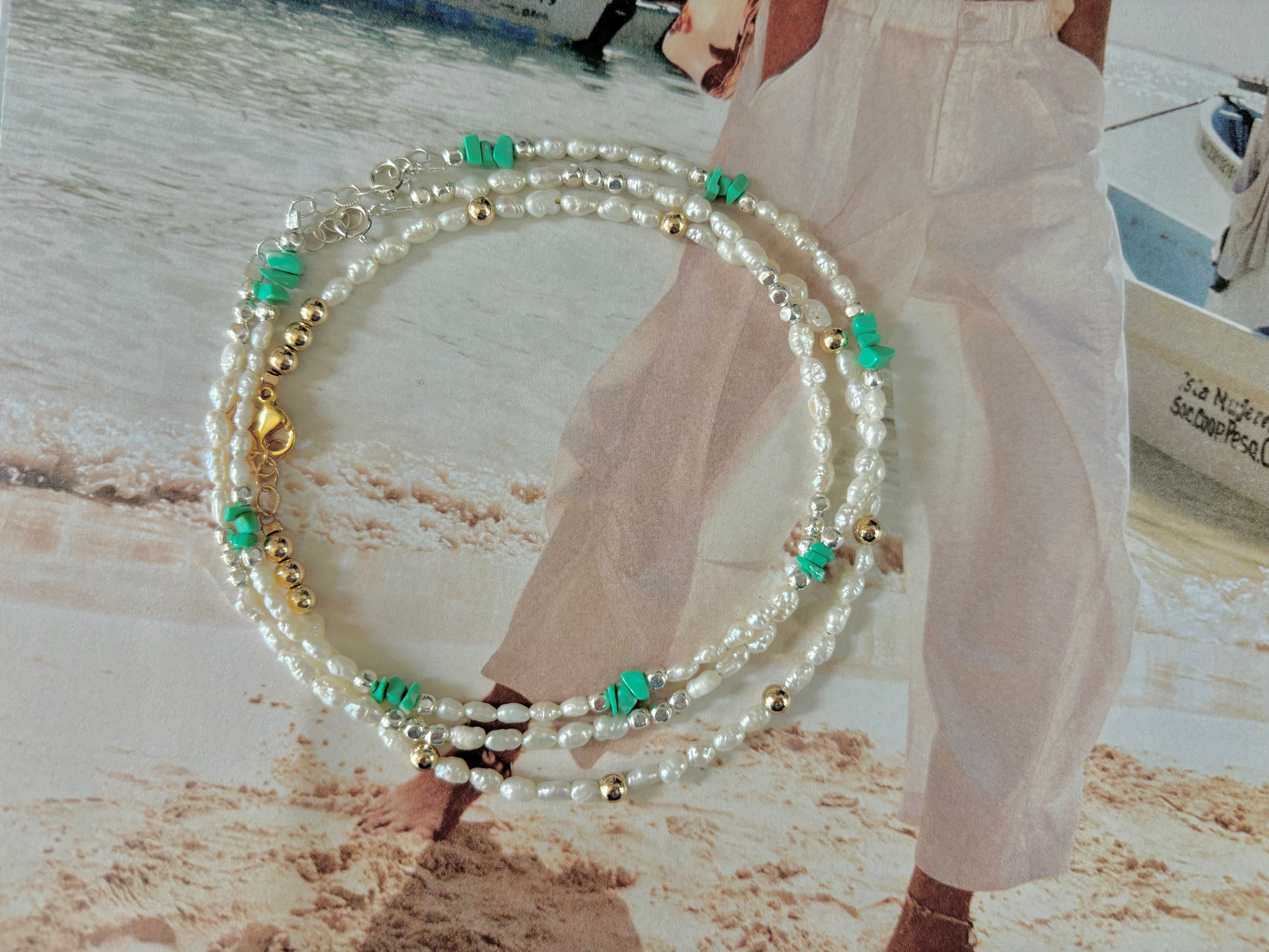 Freshwater Rice Pearl Anklet
