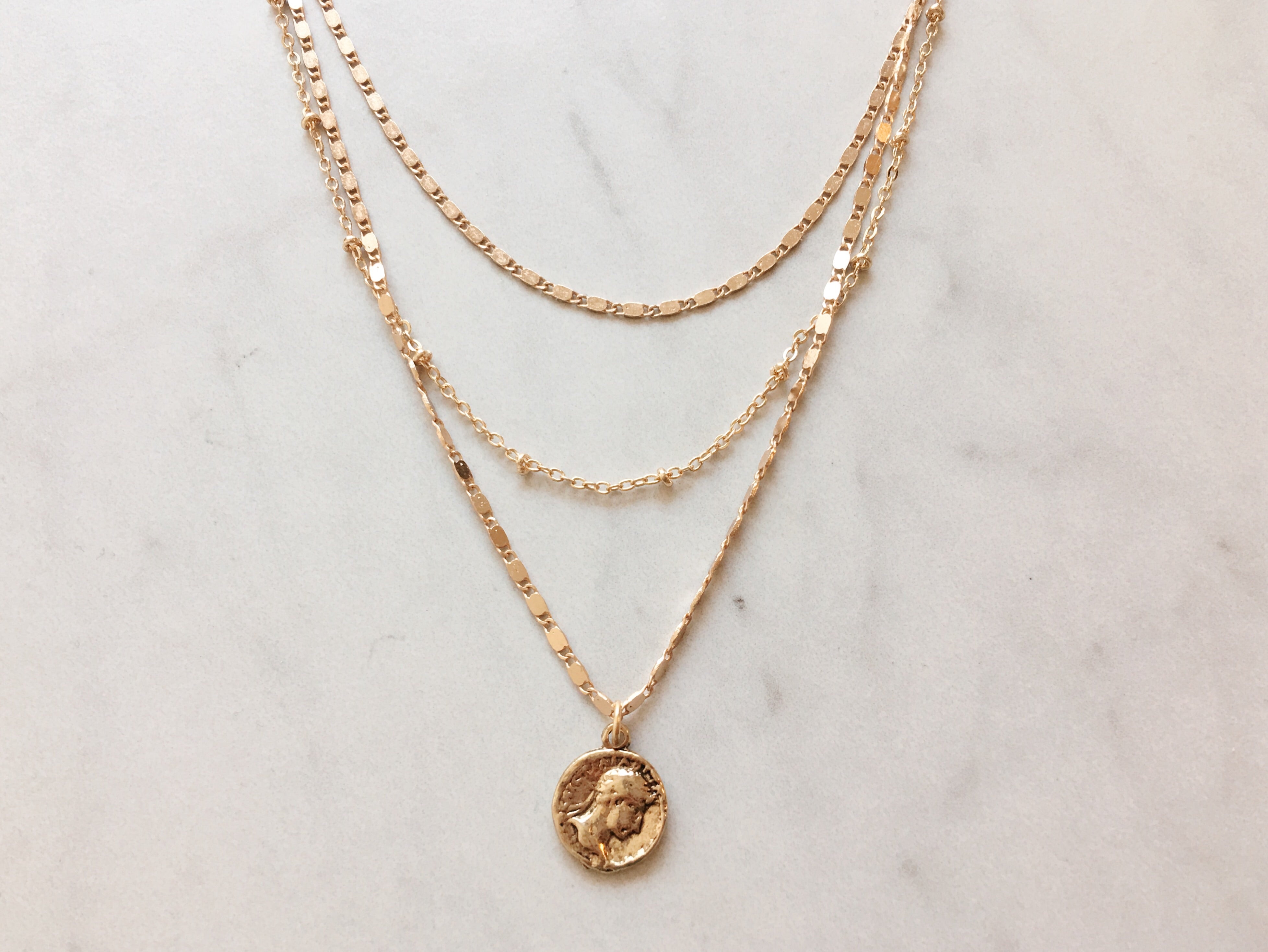 Sweet Treasure Layered Coin Necklace