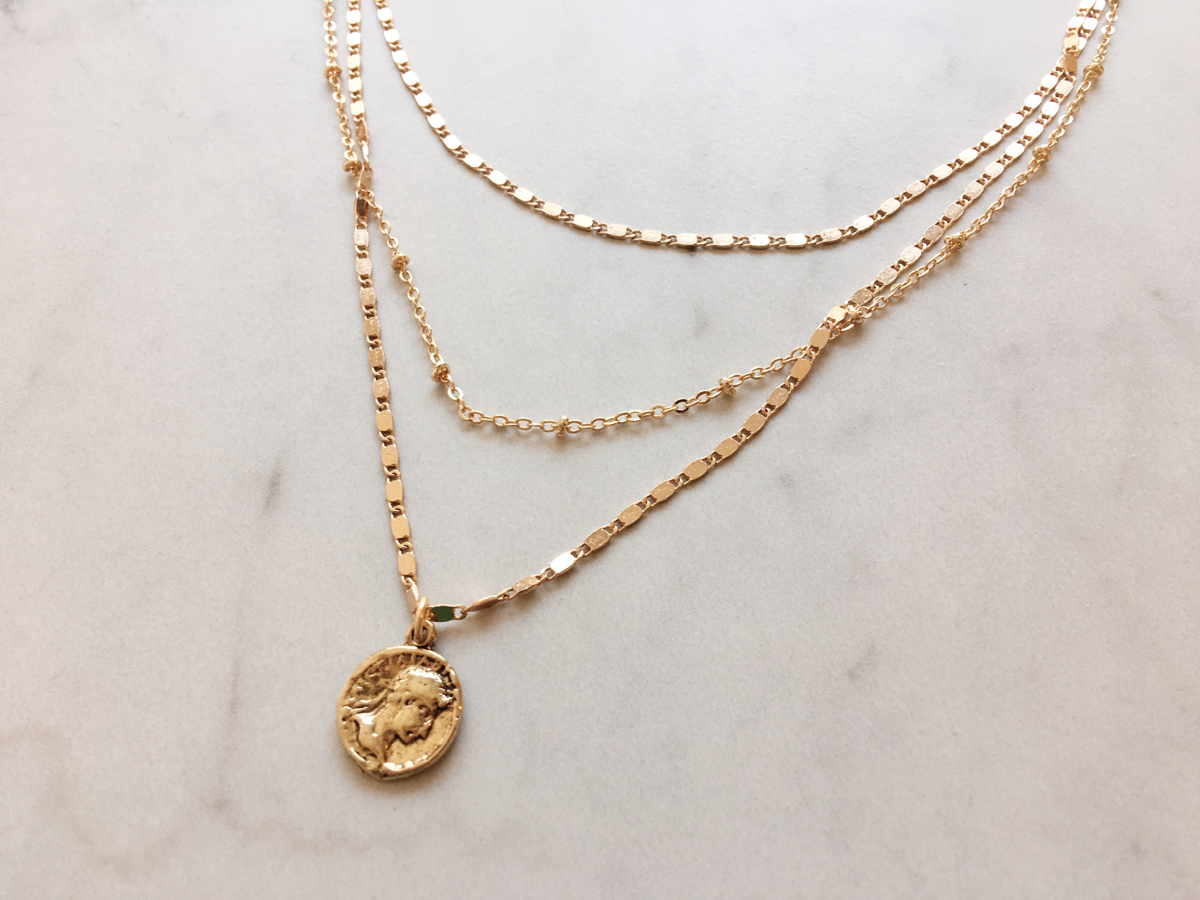 Sweet Treasure Layered Coin Necklace